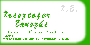 krisztofer banszki business card